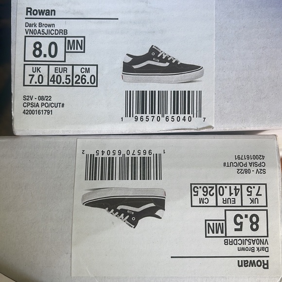 Vans Men’s Rowan
Dark Brown
VN0A5JICDRB
Sneakers - Picture 16 of 16